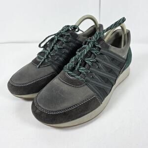 Dansko Gabi Nubuck Womens Size 8.5US 39EU Charcoal/Green Suede Nursing Sneaker